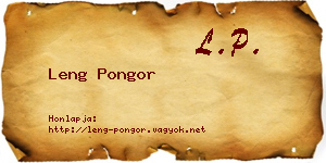 Leng Pongor névjegykártya